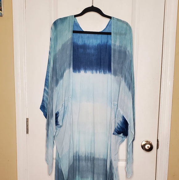 Ombre Blue Cover Up/Duster - Picture 1 of 5